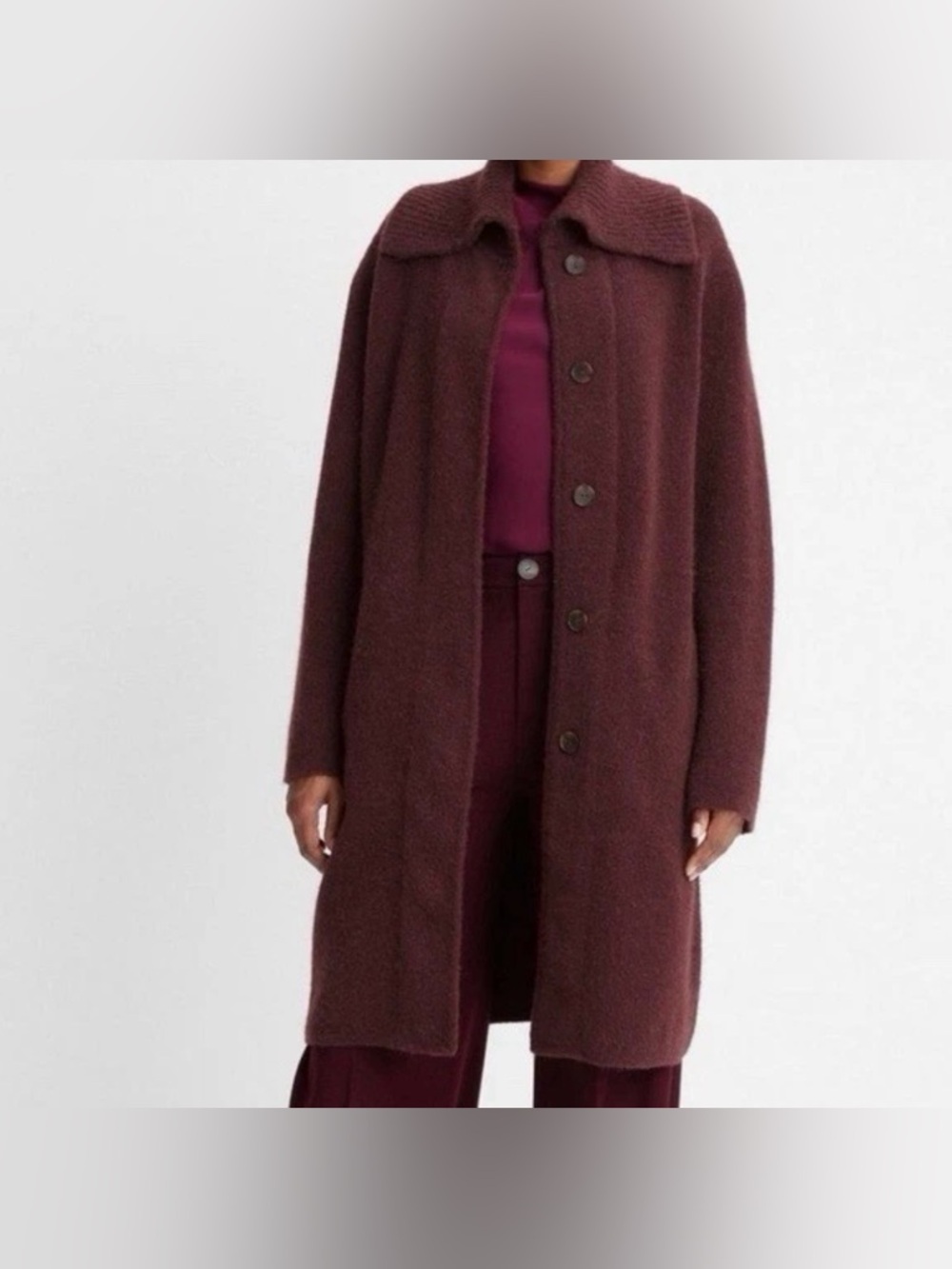 Vince Sailor Collar Duster Button Coat Sz L Old Money Quiet Luxury Wool Alpaca